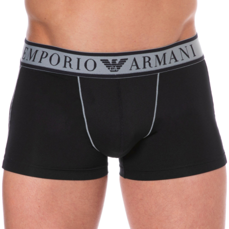 Emporio Armani Piquet Microfiber Boxer Briefs - Black