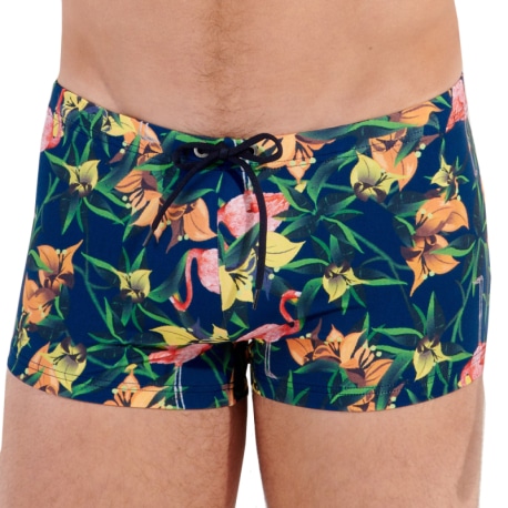 HOM Flamingo Swim Trunks - Navy