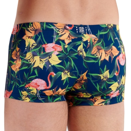 HOM Boxer de Bain Flamingo Bleu Marine