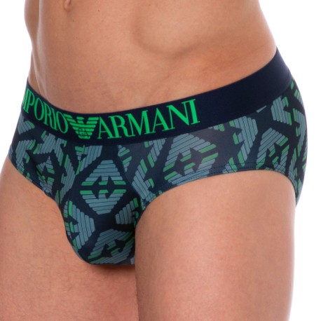 Armani Sustainability Values all-over eagle recycled microfibre boxer briefs