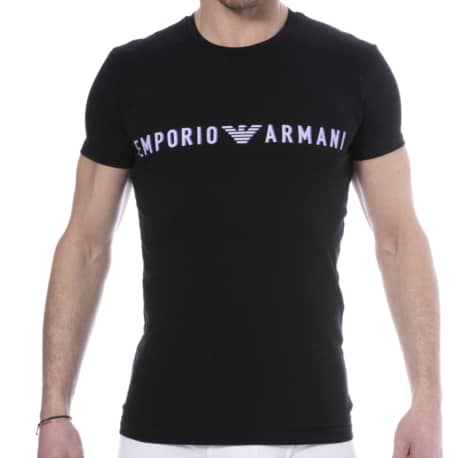 Emporio Armani Megalogo Cotton T-Shirt - Black