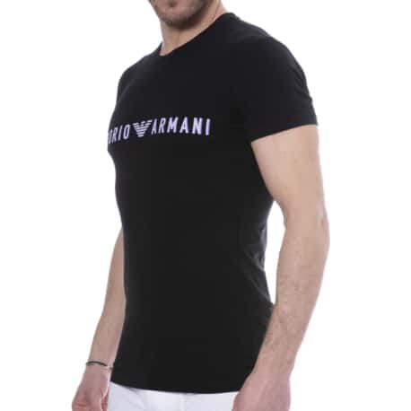 Emporio Armani Megalogo Cotton T-Shirt - Black