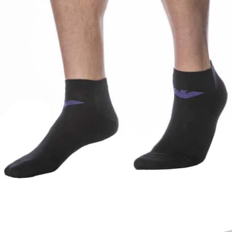 Pack of 2 pairs of black Light Coton invisible sock liners for women