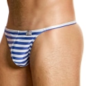 Modus Vivendi Laminated Swim Thong - Blue - White Stripe