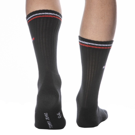 Tommy Hilfiger Lot de 2 Paires de Chaussettes Sport Iconic Noires