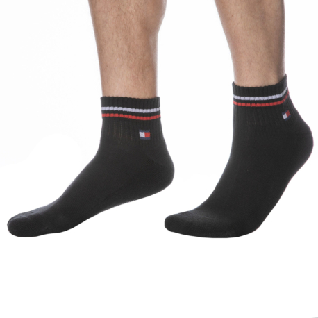 Tommy Hilfiger 2-Pack Iconic Quarter Socks - Black