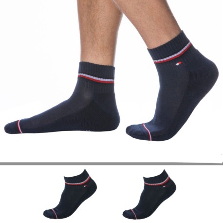 Tommy Hilfiger 2-Pack Iconic Quarter Socks - Navy