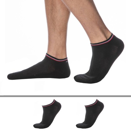 Tommy Hilfiger 2-Pack Iconic Sneaker Socks - Black