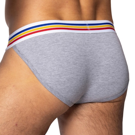 Bike Slip Tanga Coton Gris Chiné