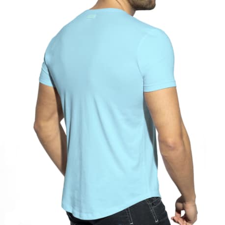 ES Collection Deep V-Neck T-Shirt - Sky Blue