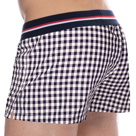 SKU Cotton Boxer Shorts - Navy Gingham