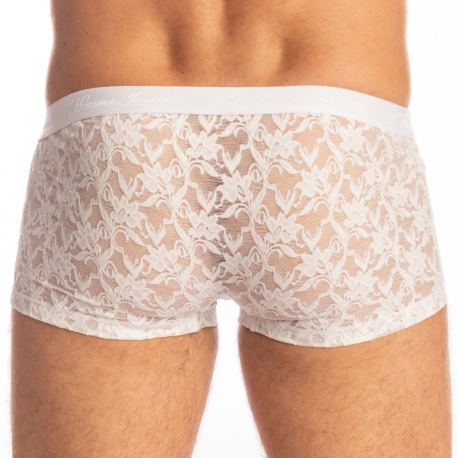 L'Homme invisible White Lotus Hipster Push-Up Trunks - White