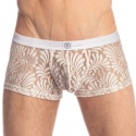 L'Homme invisible Plumes d'Argent Hipster Push-Up Trunks - Ecru