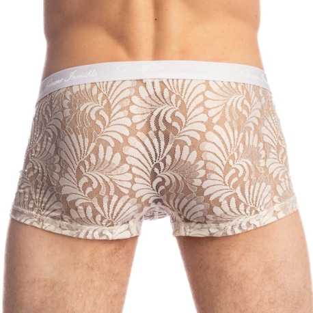 L'Homme invisible Plumes d'Argent Hipster Push-Up Trunks - Ecru