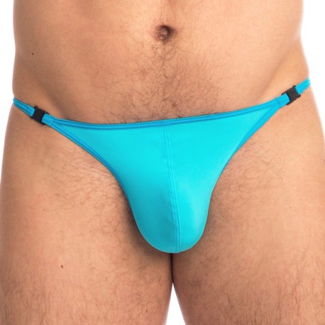 L'Homme invisible Tulum Striptease Swim Thong - Turquoise