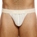 Modus Vivendi Striped Crochet Thong - Beige