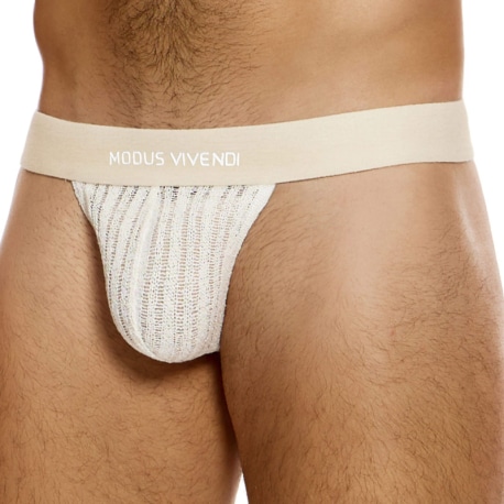 Modus Vivendi String Striped Crochet Beige