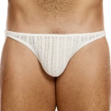 Modus Vivendi Striped Crochet Low Cut Briefs - Beige