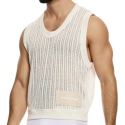 Modus Vivendi Débardeur Striped Crochet Beige