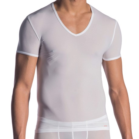 RED 0965 V-Neck T-Shirt - White