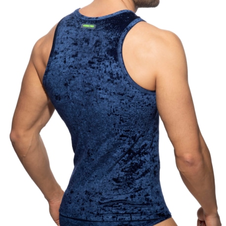 Addicted Velvet Shady Tank Top - Navy