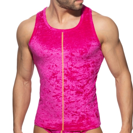 Addicted Velvet Shady Tank Top - Fuchsia