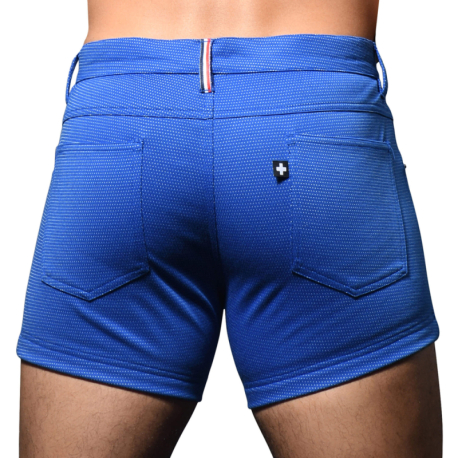 Andrew Christian Skinny Stretch Jean Shorts - Cobalt Blue