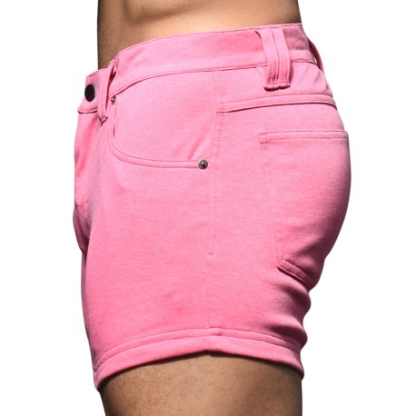 Andrew Christian Skinny Stretch Jean Shorts - Pink