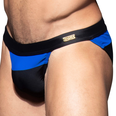 Andrew Christian Horizon Bikini Swim Briefs - Black - Blue