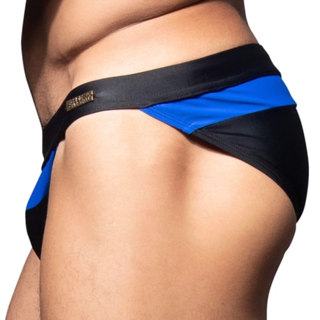 Andrew Christian Slip de Bain Bikini Horizon Noir - Bleu