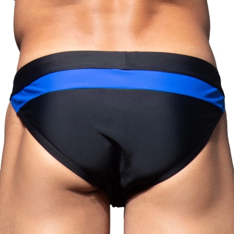 Andrew Christian Slip de Bain Bikini Horizon Noir - Bleu