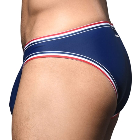 Andrew Christian Slip de Bain Bikini Racer Bleu Marine