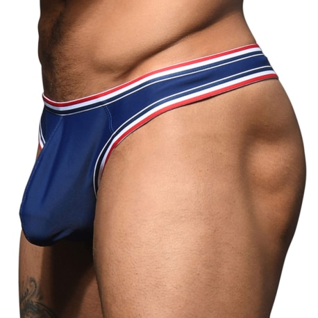 Andrew Christian Racer Swim Thong - Navy