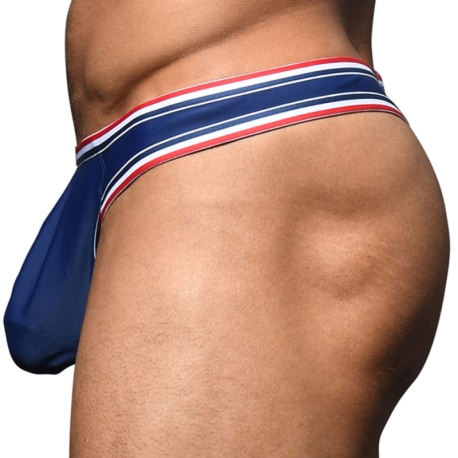 Andrew Christian Racer Swim Thong - Navy