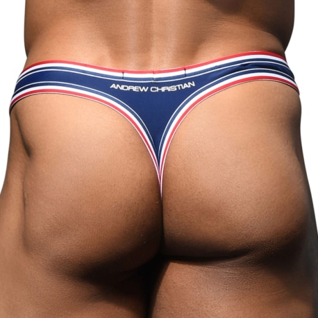 Andrew Christian Racer Swim Thong - Navy