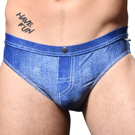 Andrew Christian Denim Bikini Swim Briefs - Indigo