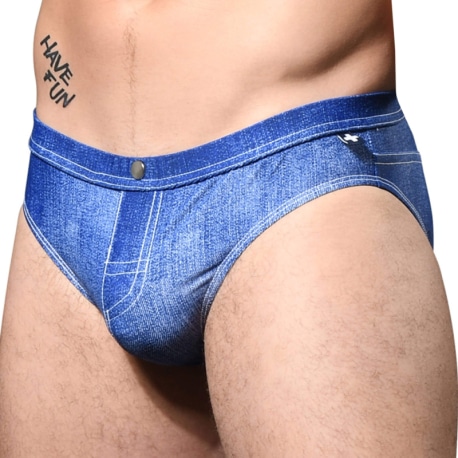 Andrew Christian Denim Bikini Swim Briefs - Indigo