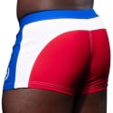 Andrew Christian Boxer de Bain Thick Bleu - Blanc - Rouge