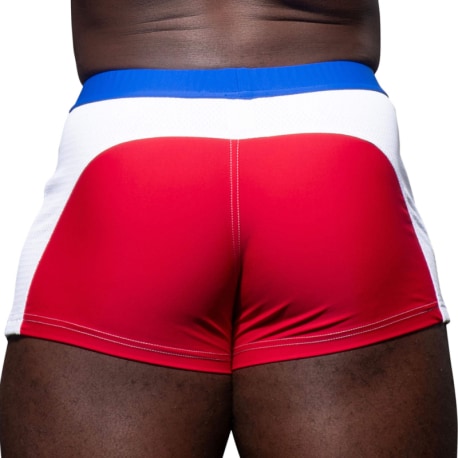 Andrew Christian Thick Swim Trunks - Blue - White - Red