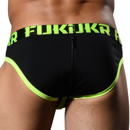 Andrew Christian FUKR Zipper Back Briefs - Black