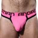 Andrew Christian Hottie Mesh Comfort Thong with Almost Naked - Neon Pink