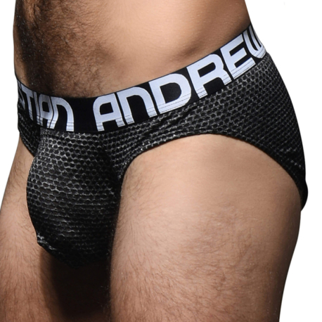 Andrew Christian Temptation Mesh Briefs with Almost Naked - Black - Grey