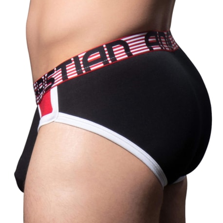 Andrew Christian Slip Coton Almost Naked Rétro Noir - Rouge