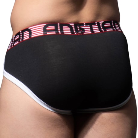 Andrew Christian Slip Coton Almost Naked Rétro Noir - Rouge