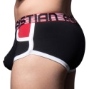 Andrew Christian Almost Naked Retro Cotton Pocket Trunks - Black - Red