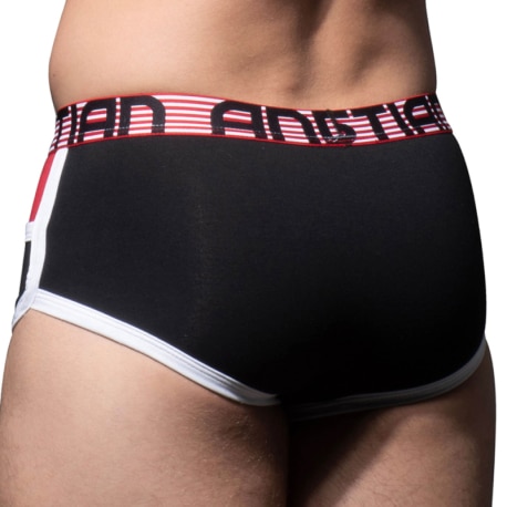 Andrew Christian Almost Naked Retro Cotton Pocket Trunks - Black - Red