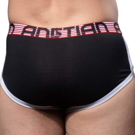 Andrew Christian Almost Naked Retro Cotton Pocket Trunks - Black - Red