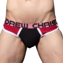 Andrew Christian Almost Naked Retro Cotton Jock - Black - Red