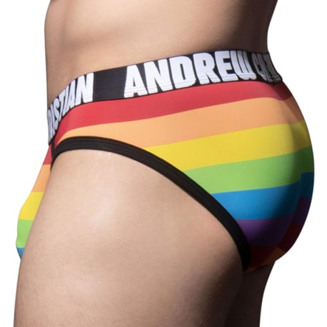 Andrew Christian Almost Naked Pride Stripe Microfiber Briefs - Rainbow