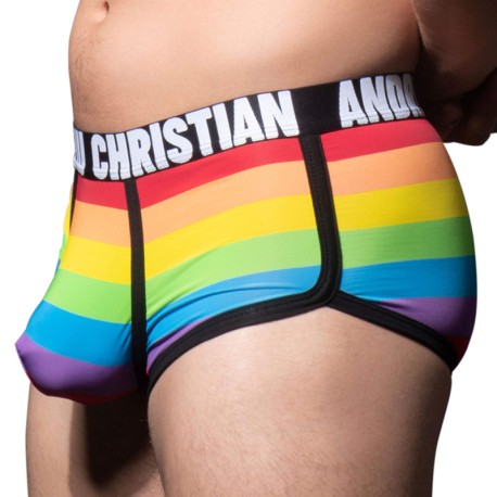 Andrew Christian Almost Naked Pride Stripe Microfiber Trunks - Rainbow